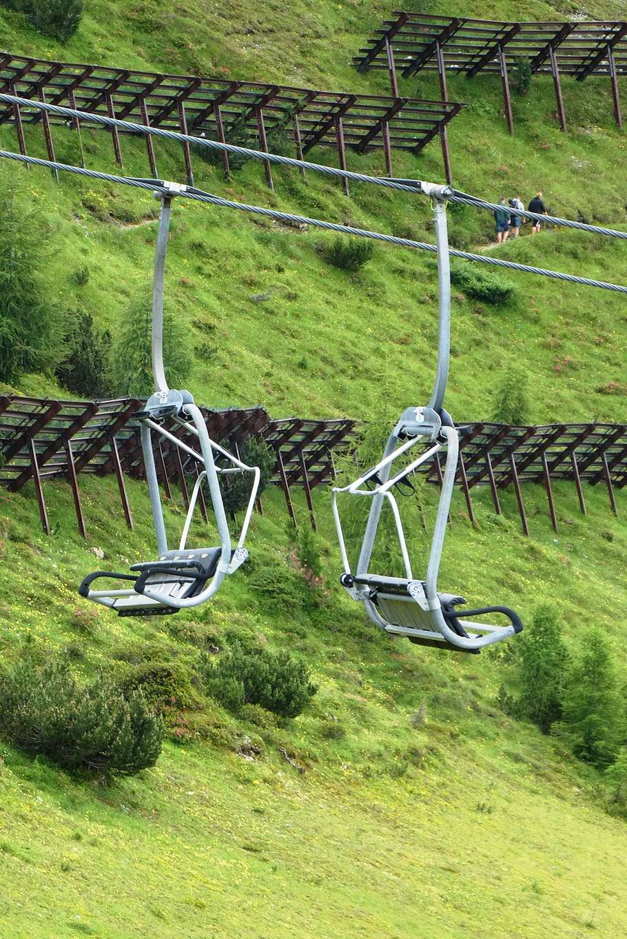 kursi gantung, lift ski, schlick 2000, pegunungan, alpine, gunung, jalur kabel, transportasi, menanam, rumput