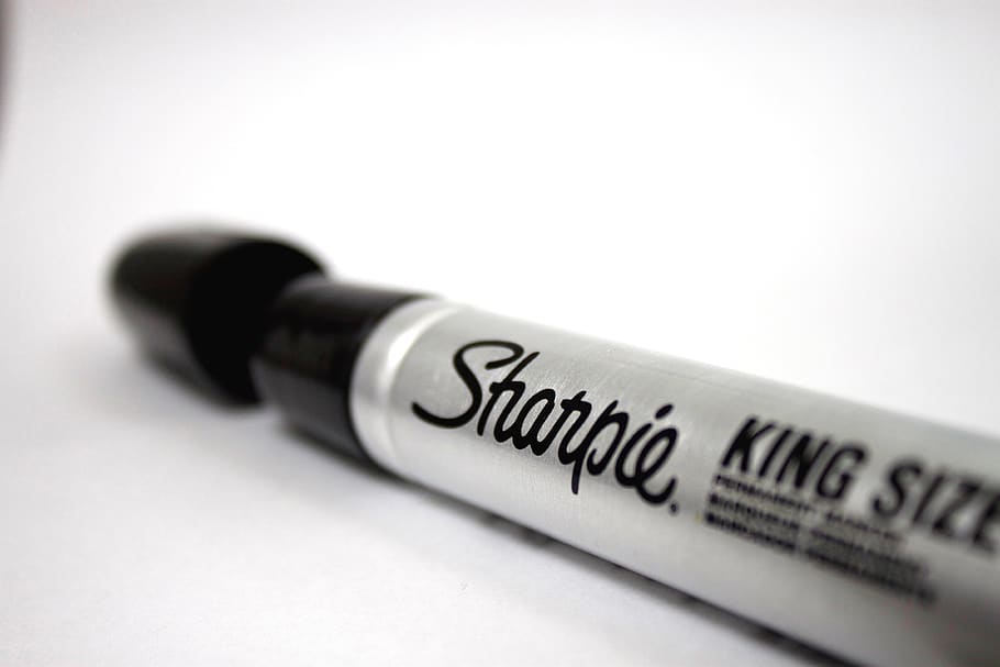 sharpie, pen, marker, permanent marker, black, paint, ink, steel, design, art