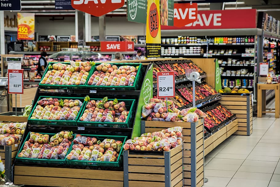 fruit, vegetable, stand, shopping, supermarket, merchandising, store, shop, food, market