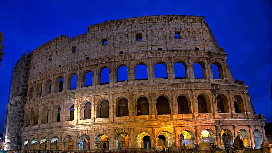 coliseum greece, italy, rome, colosseum at night, coliseum, amphitheater, roman, stadium, rome - Italy, architecture