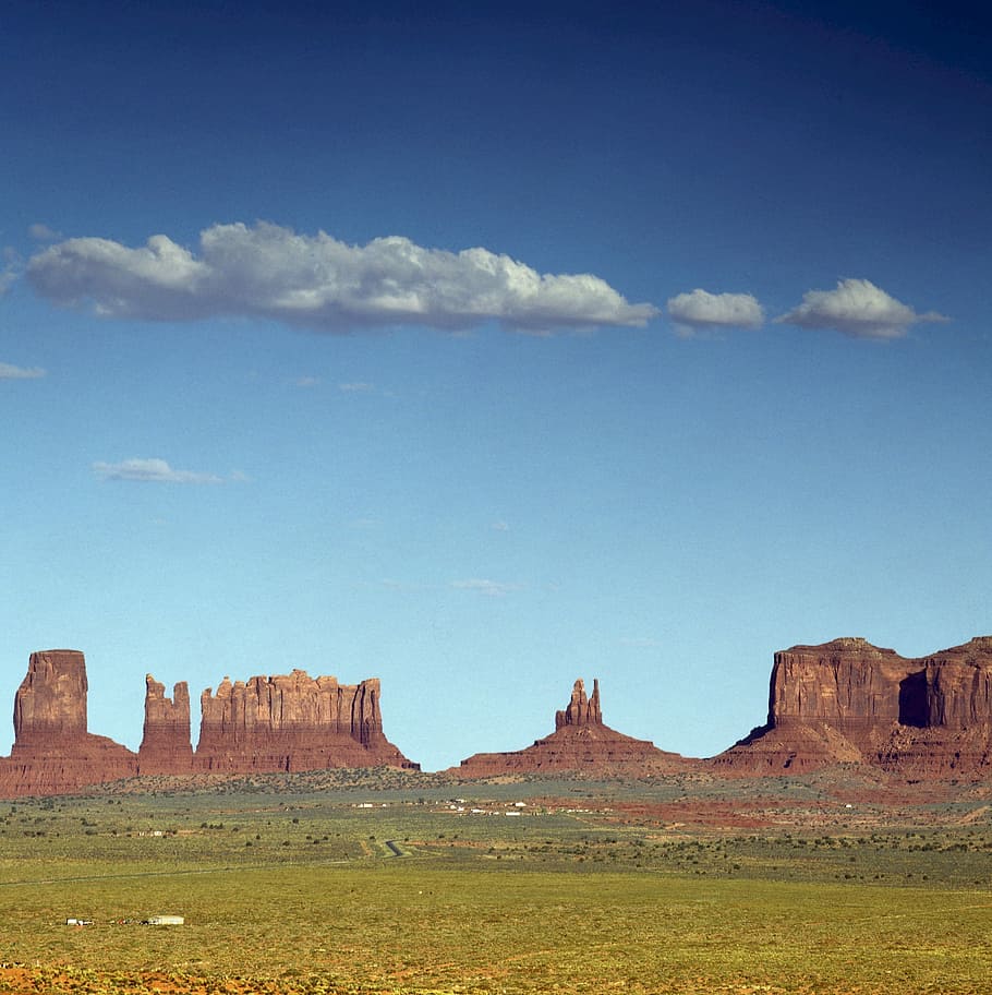 Monumen Valley, Sandstone, Buttes, arizona, gurun, pemandangan, amerika, indah, merah, batu