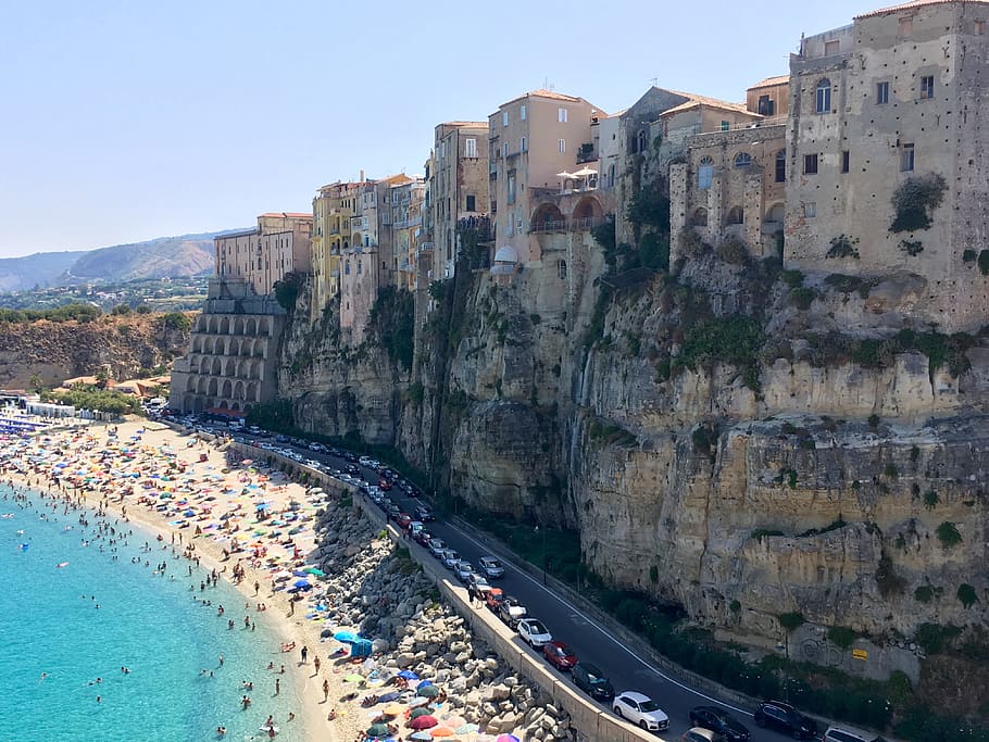tropea, calabria, italy, water, nature, architecture, built structure, transportation, travel destinations, building exterior