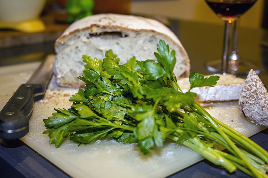 parsley, bread, italian cuisine, kitchen, food, foods, gastronomy, eat, alimentari, healthy food