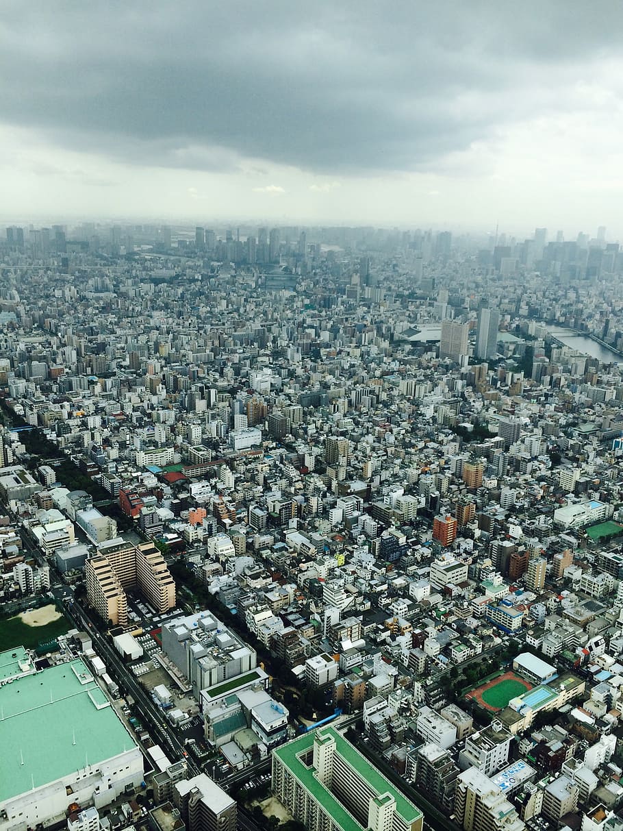 tokyo, city, tokyo sky tree, tourism, bird's eye view, japan, landscape, building, business, architecture