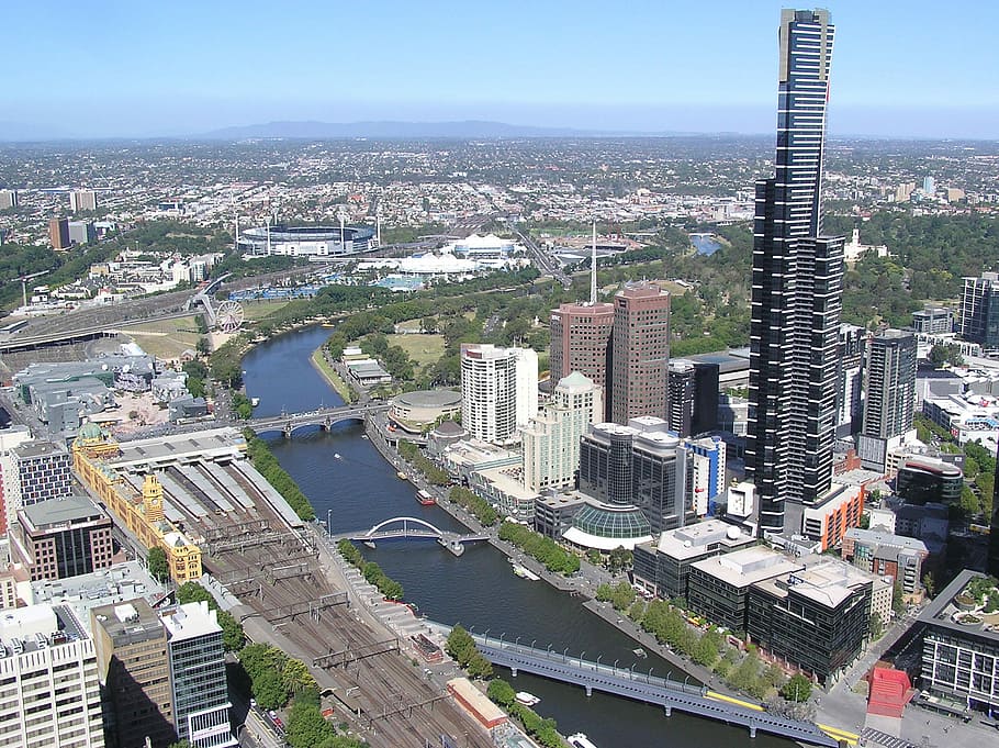 melbourne cityscape, victoria, australia, Melbourne, Cityscape, Eureka Tower, Victoria, Australia, buildings, horizon, metropolis