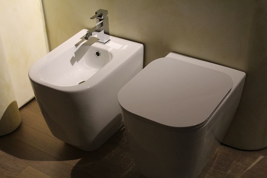 white, ceramic, sink, toilet, set, sanitary fittings, wc, bidet, vater, hygiene