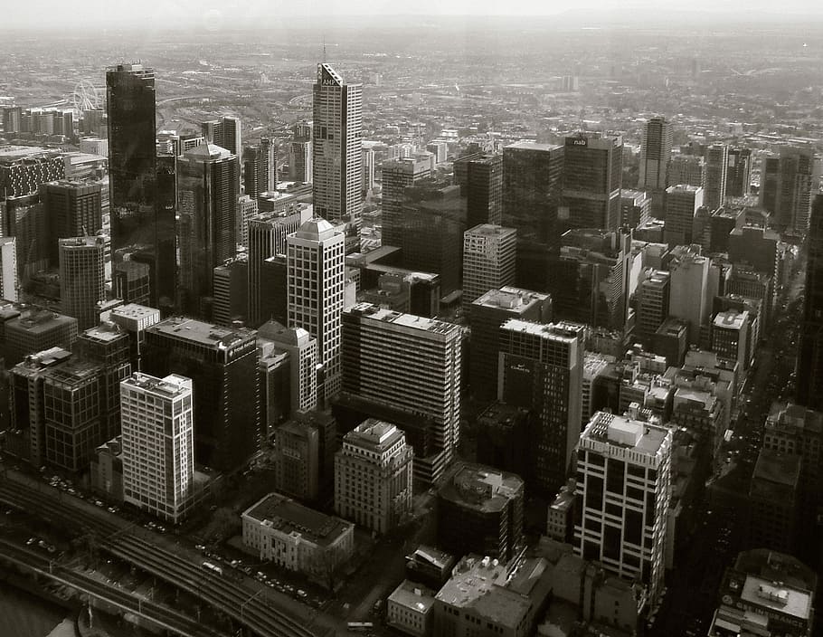 Ciudad, Melbourne, Skyline, rascacielos, paisaje urbano, arquitectura, exterior del edificio, distrito centro, exterior del edificio de oficinas, estructura construida