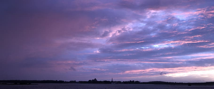 sunset, evening sky, clouds, purple, afterglow, cloud - sky, sky, dramatic sky, beauty in nature, nature