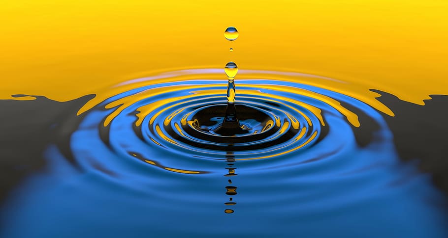 water droplet, water, drop, liquid, splash, wet, clean, clear, falling, ripple