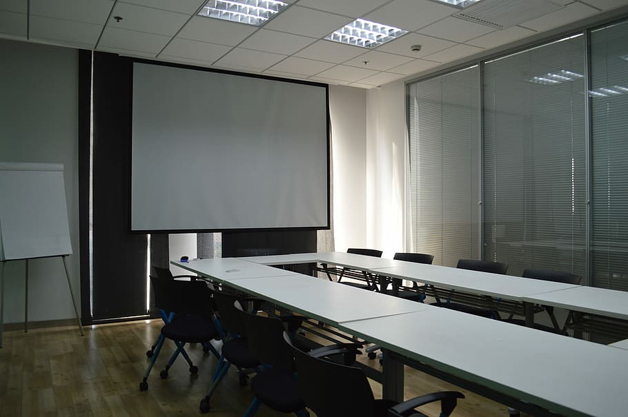 white, table, dry, erase, board, empty, conference room, train, classroom, indoors
