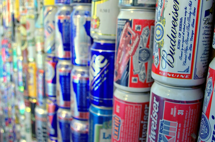 latas, cerveza, bebida, alcohol, bebidas, aluminio, contenedor, líquido, refresco, pub
