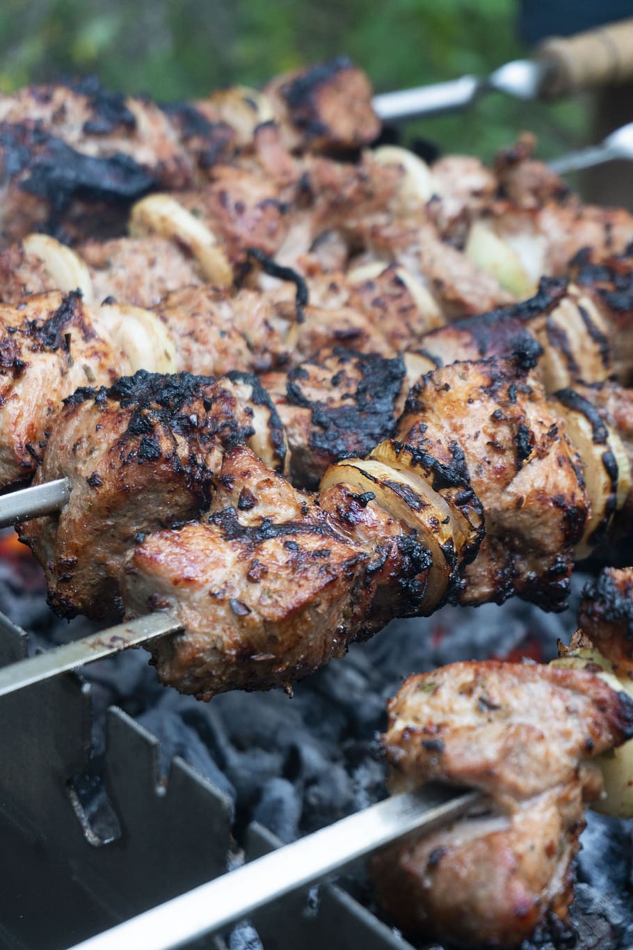 shish kebab, meat, vacation, tasty, mangal, skewers, nutrition, food, picnic, frying