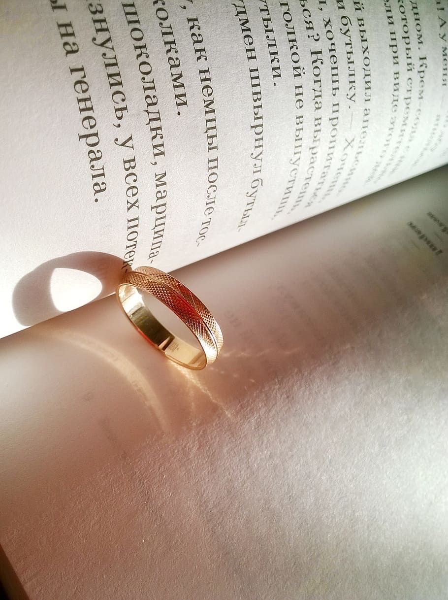 ring, engagement, golden, gold, wedding rings, love, symbol, rings, feelings, book