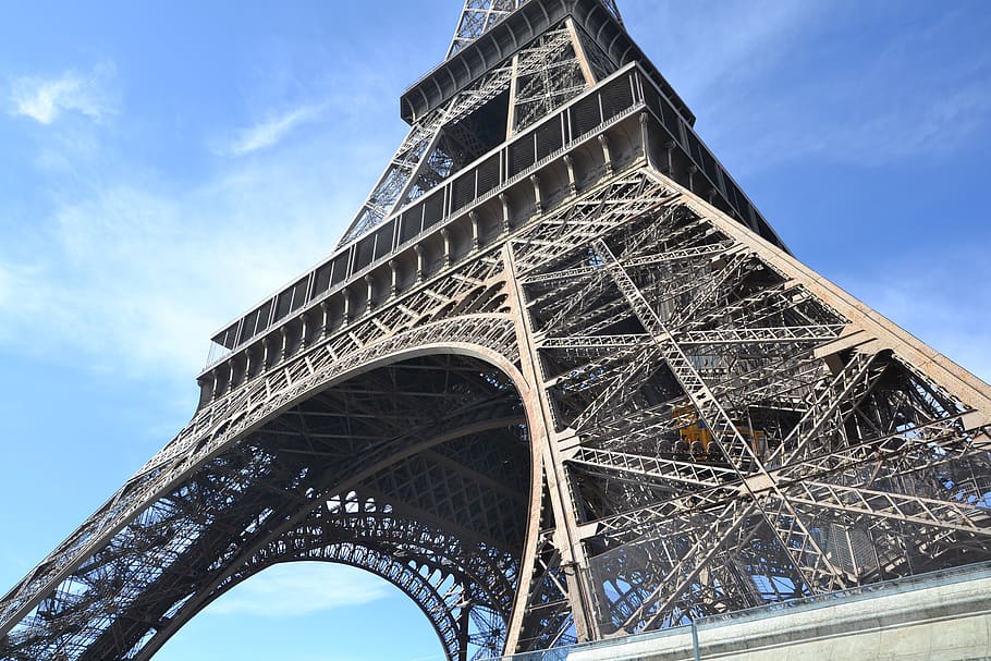 torre eiffel, paris, frança, atração, símbolo, romântico, francês, torre, visão de ângulo baixo, arquitetura