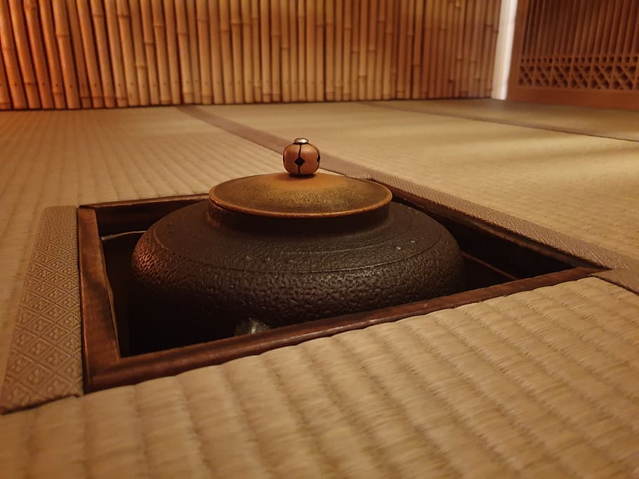 flooring, stove, architecture, home, tatami, indoors, wood - material, mat, brown, table