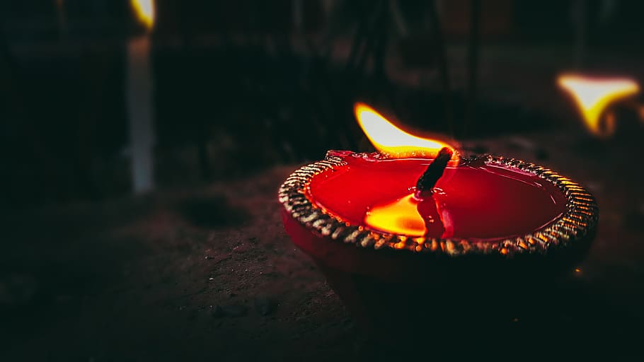 candle, lighting, fire, flame, burning, heat - temperature, fire - natural phenomenon, oil lamp, diya - oil lamp, glowing