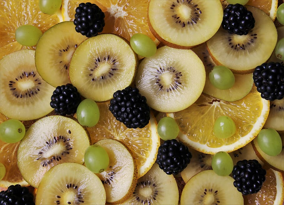 fruit, delicious, blackberries, vitamin c, kiwi, flu, hdr, oranges, bio, diet