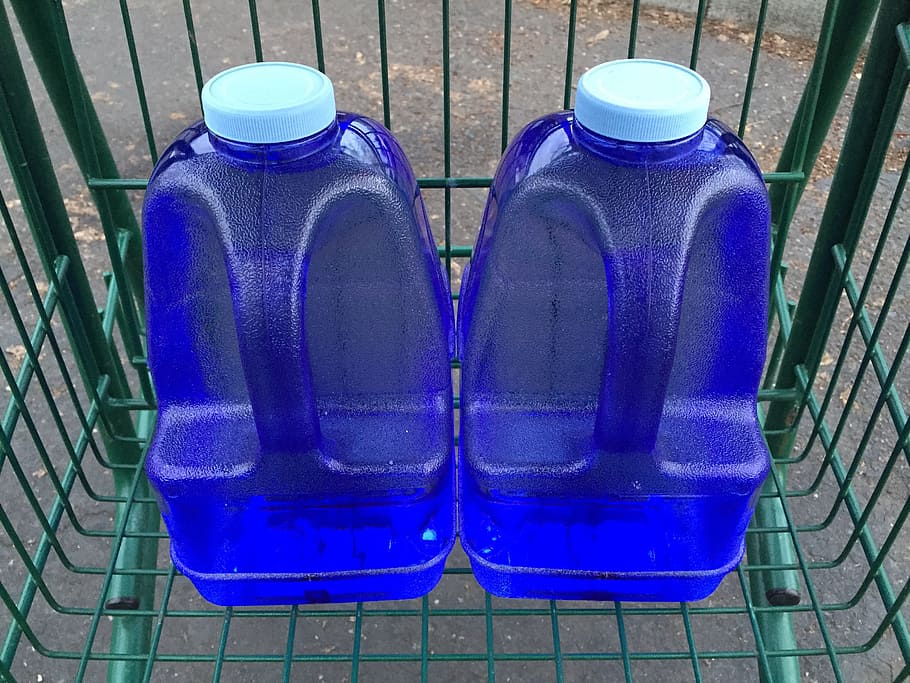 galón, contenedor, azul, botella, agua, bebida, plástico, aguamarina, purificado, no personas