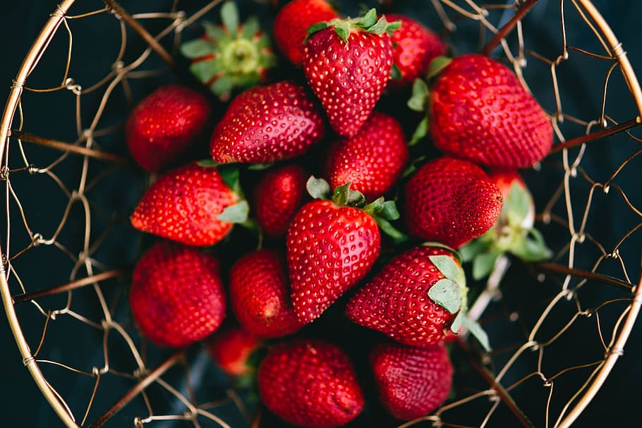 frutas, sanas, rojas, frescas, fresas, fruta, rojo, baya, alimentación saludable, comida