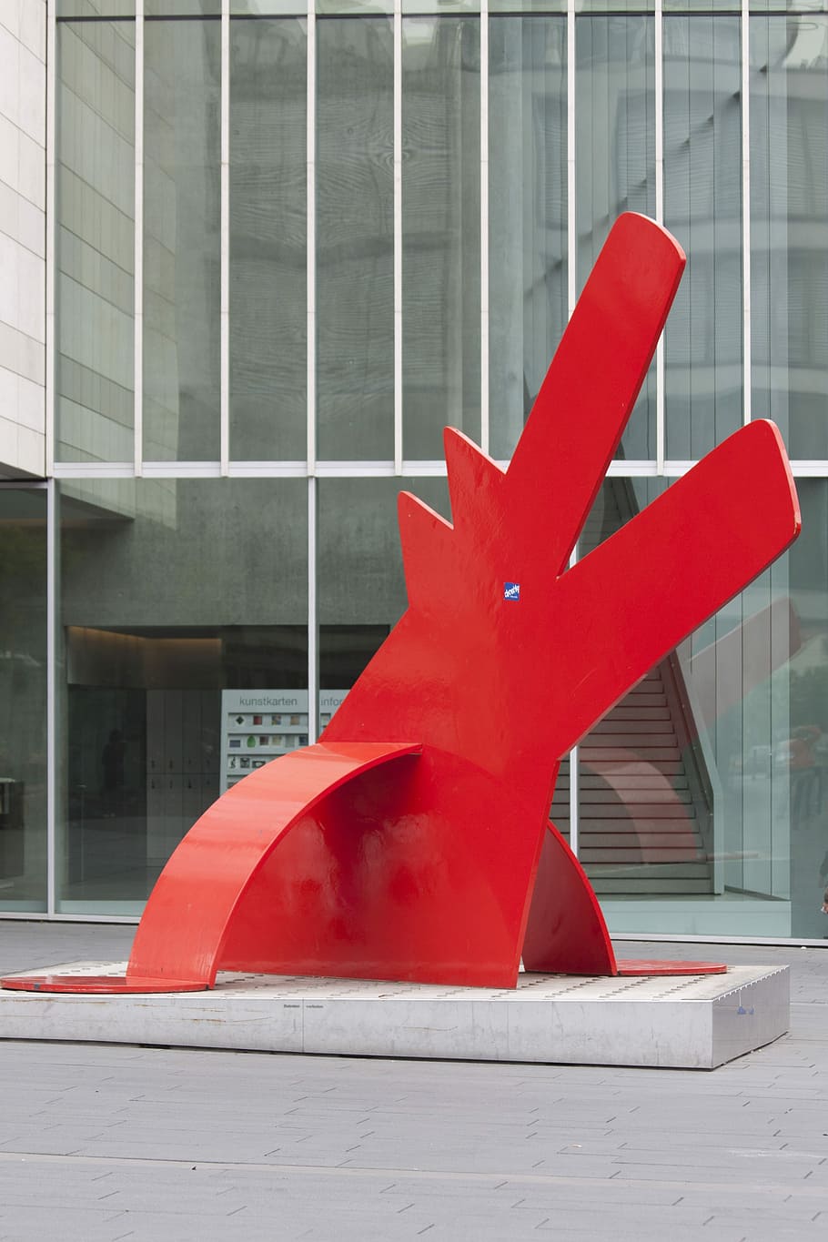 Artwork, Sculpture, Keith Haring, Dog, red dog, ulm, art, architecture, red, monument