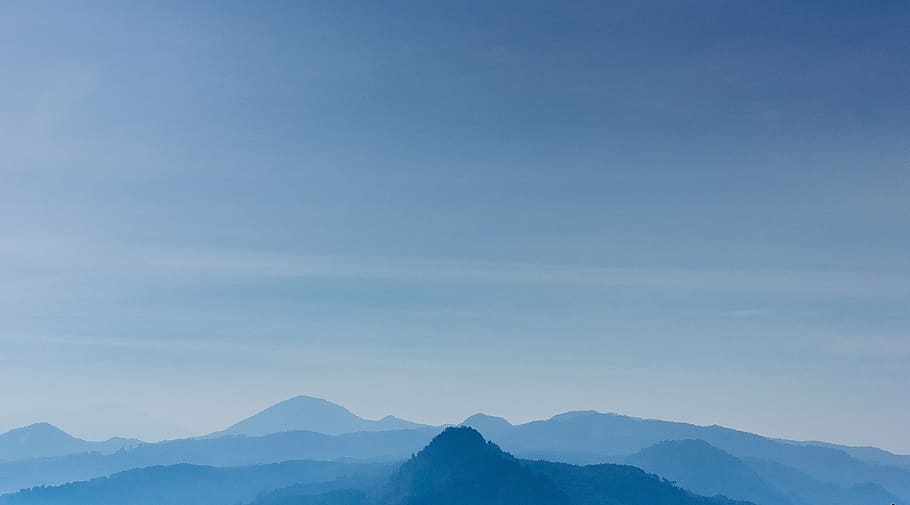 gigante, esfumaçado, parque nacional de montanha, azul, céu, montanhas, natureza, paisagem, tons, pico