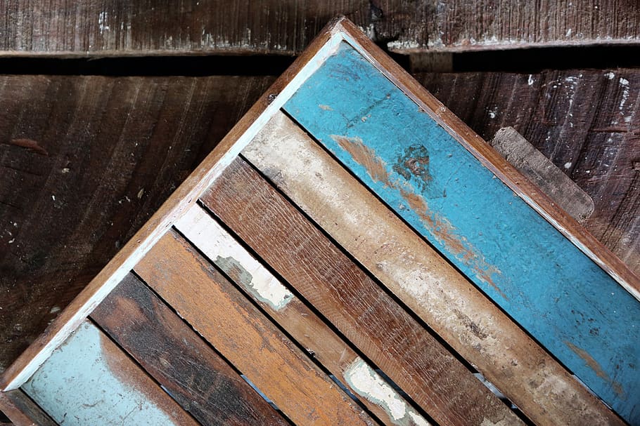 wood, paint, palette, wood - material, indoors, high angle view, old, close-up, pattern, day