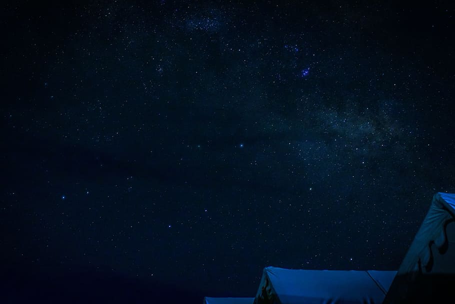 langit berbintang, fotografi malam, langit malam, leh, india, tenda, awan di langit malam, astrofotografi, malam, bintang