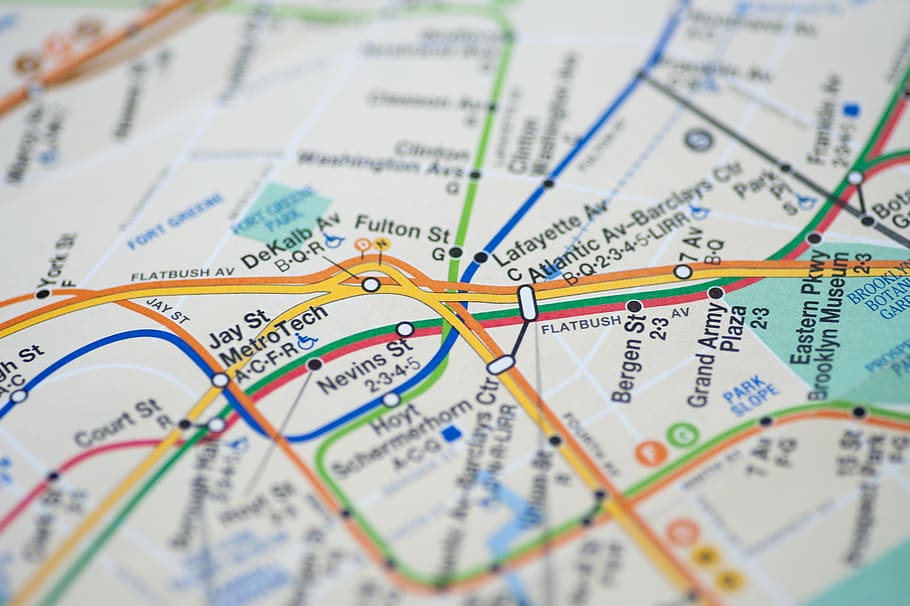 nyc, metrô, plano, mapa, nova iorque, closeup, viagem, cidade, transporte, estação