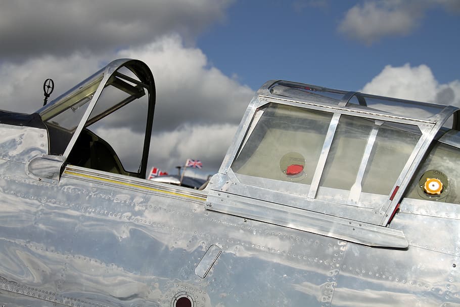 vintage, airplane, plane, retro, aircraft, old, aviation, cloud - sky, sky, mode of transportation