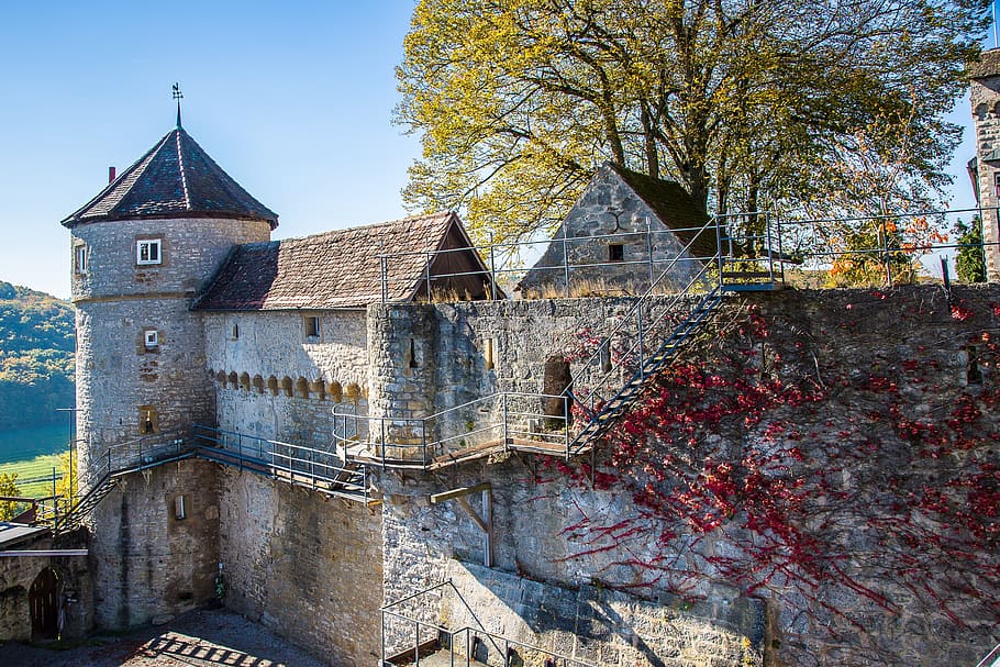 castillo stetten, künzelsau, cocina stetten, casa de hohenstaufen, castillo, fortaleza, kocher, el valle kocher, arquitectura, estructura construida
