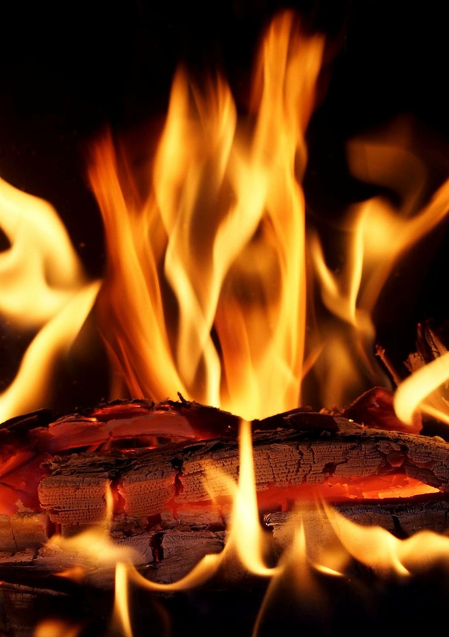 fire, flame, wood, hot, light, glow, christmas, winter, brand, fire - Natural Phenomenon