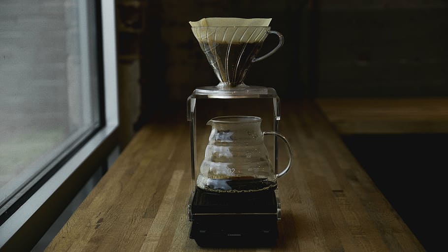 gray, pitcher, coffee, window, maker, machine, hot, drink, brewed, espresso