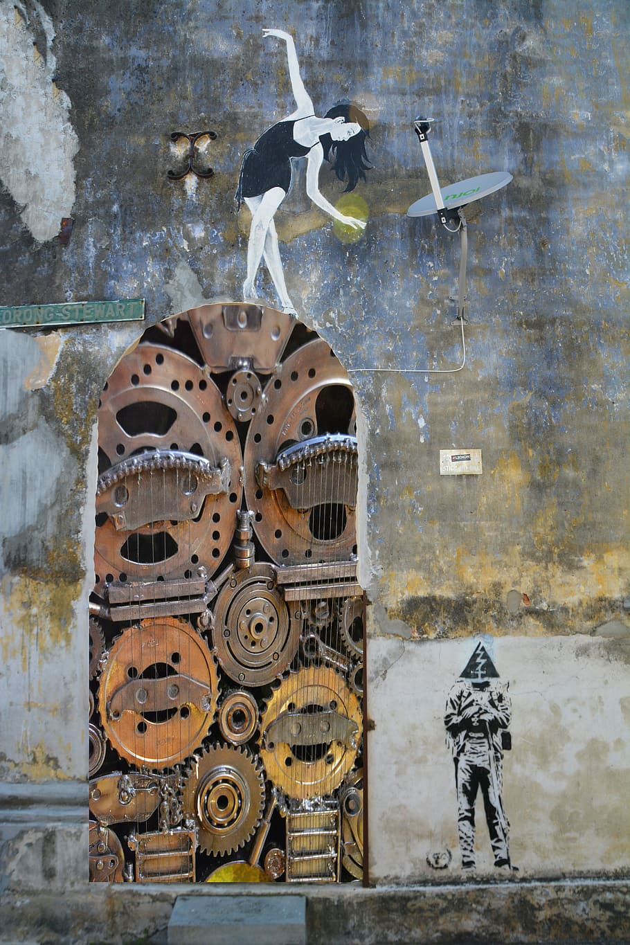 gear painting, Steampunk, Gears, Cogs, Mechanical, vintage, machine, style, mechanism, fantasy