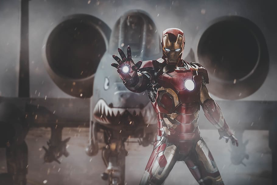 iron man, avengers, marvel, super hero, a-10 warthog, military, fighter jet, airplane, aircraft, epic