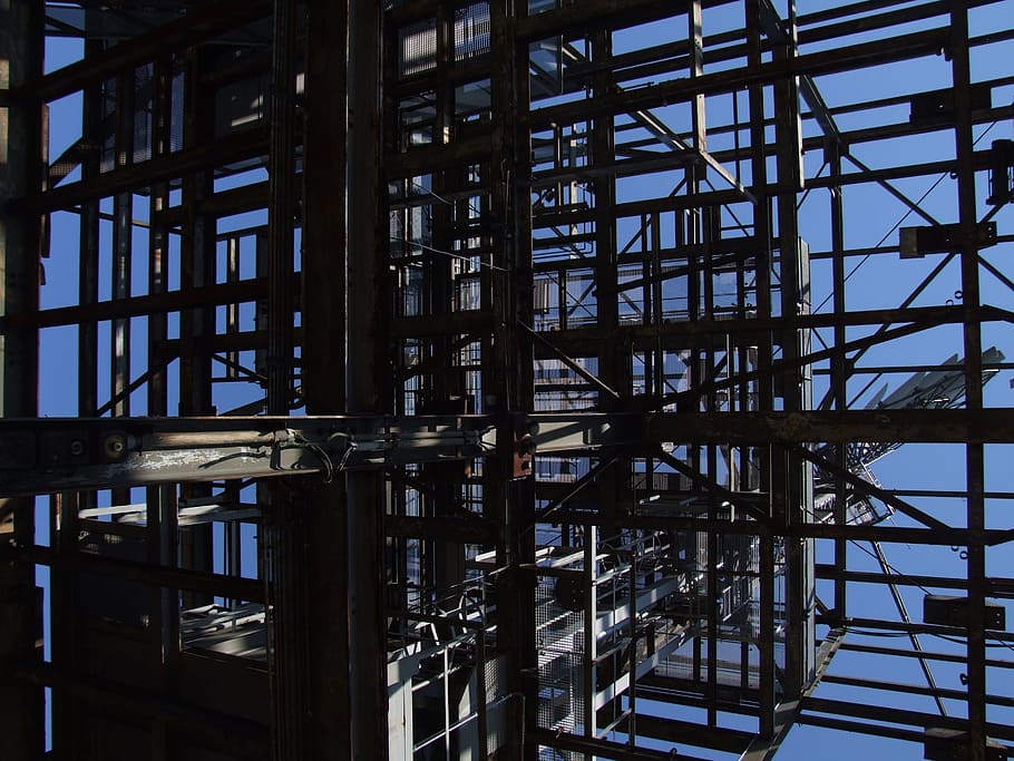 scaffold, industrial, building, metal, architecture, construction, linkage, industry, built structure, low angle view