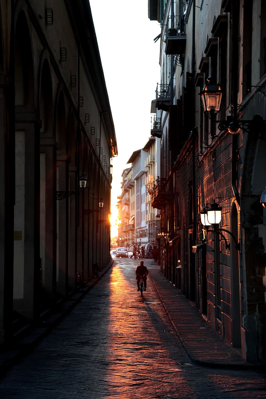 Florencia, puesta de sol, paisaje urbano, exterior del edificio, arquitectura, estructura construida, el camino a seguir, edificio, dirección, ciudad