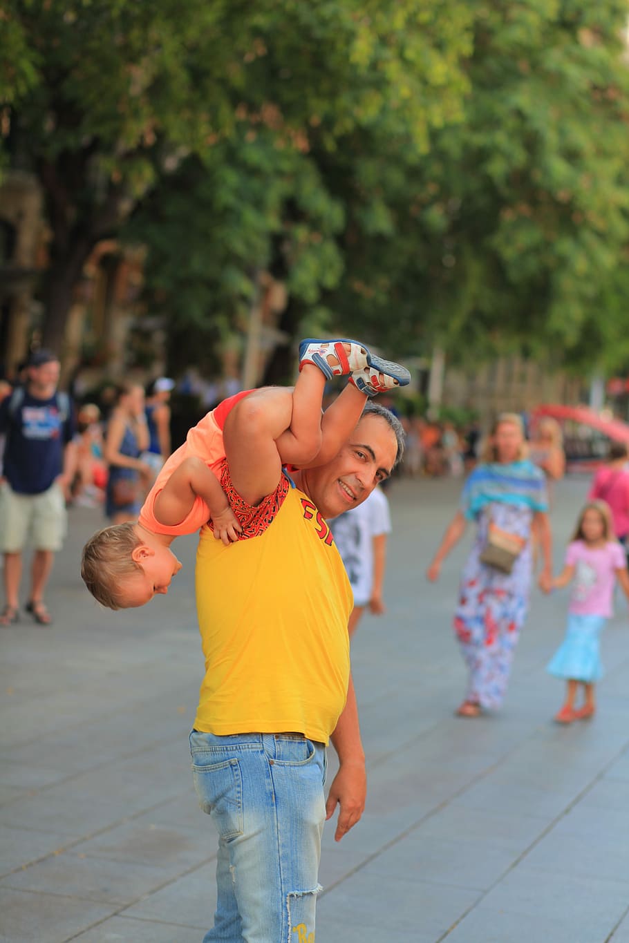 Barcelona, Spain, father, baby, barcelona, spain, bear on his hands, family, trips, child, human body part