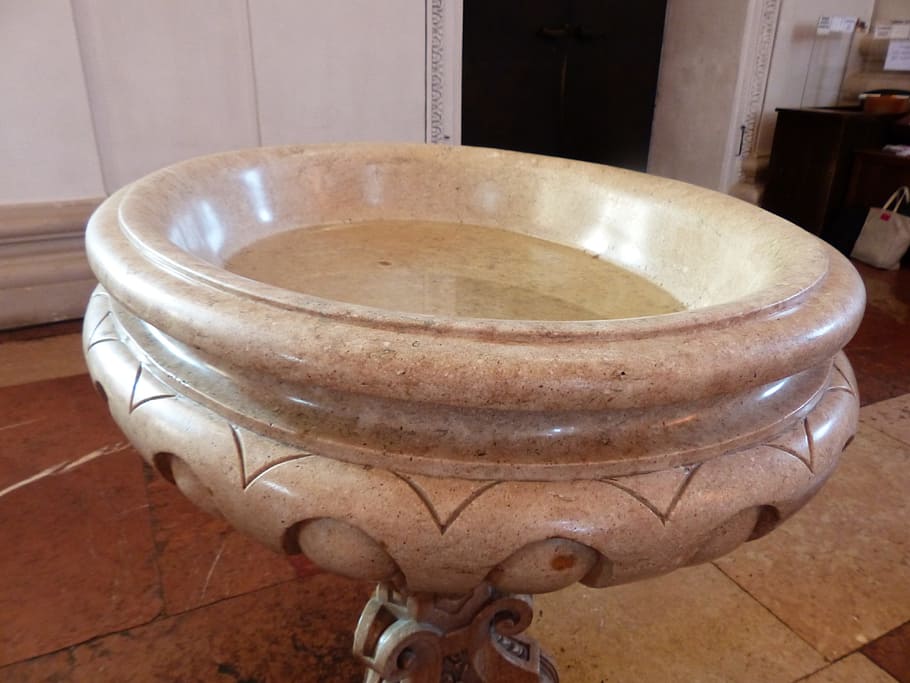baptismal font, baptism, Baptismal Font, baptism, salzburg cathedral, cathedral, church, roman catholic, italy, baroque building, nave