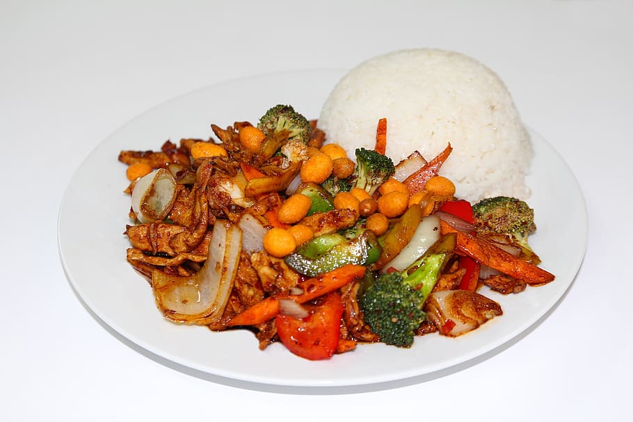 cooked rice, chinese, eat, food, rice, specialty, asia court, asia, fry up, wok dish