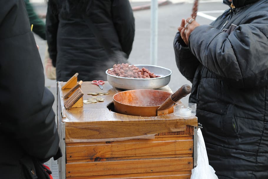 Montevideo, Seller, Caramelized, Peanuts, caramelized peanuts, food of the street, midsection, food and drink, food, working