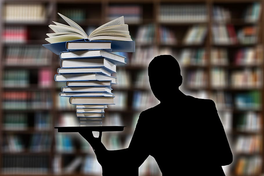 silhouette, person, holding, books illustration, books, man, businessman, teacher, professor, lecturer