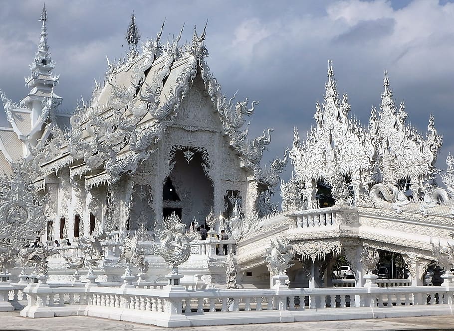 White, Temple, Thailand, Chiang Rai, white temple, tourism, wat, architecture, buddha, buddhist