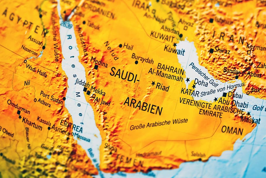 mapa, arabia saudita, país, fronteras, estados de américa, atlas, capital, geografía, continente, cartografía