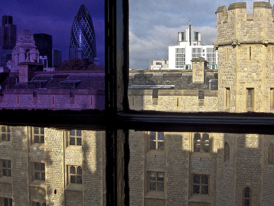 vista de ventana, st., mary ax 30, londres, ciudad, británica, torre, detalle, historiador, exterior del edificio