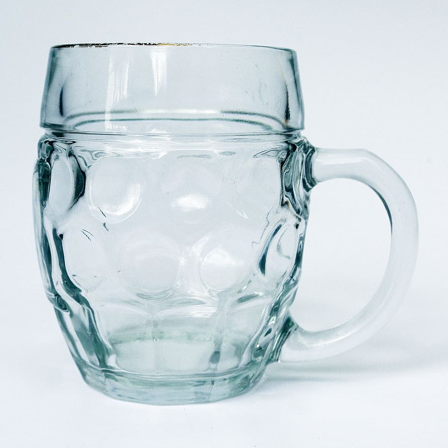 beer mug, glass mug, seidla, empty, beer mugs, beer glass, glass, drinking glass, vessel, studio shot