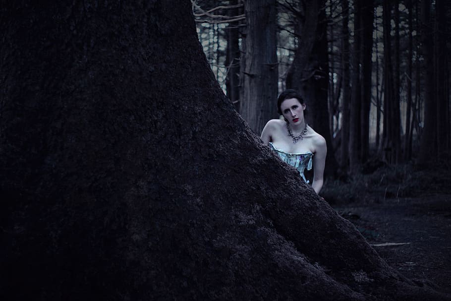 Girl Woman Woods Night Creepy Forest Gloomy Scary Atmosphere Mood Pxfuel