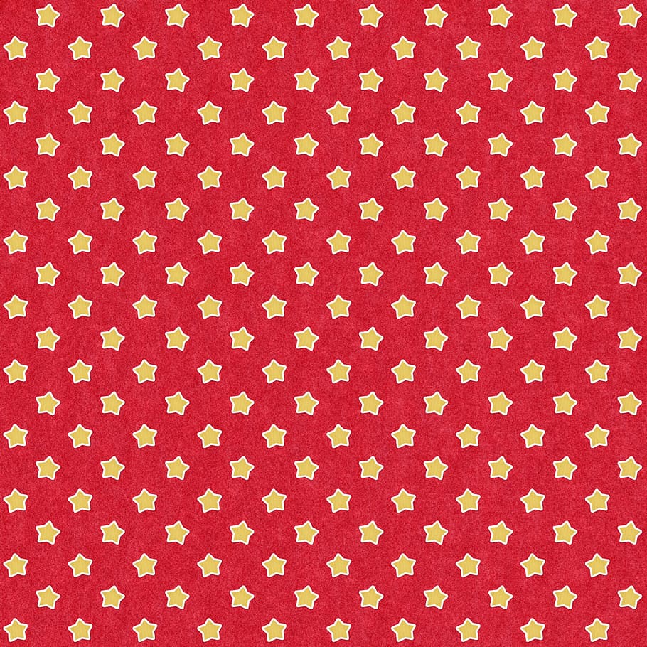 red, yellow, star print background, pattern, felt, background, paper, star, christmas, vintage