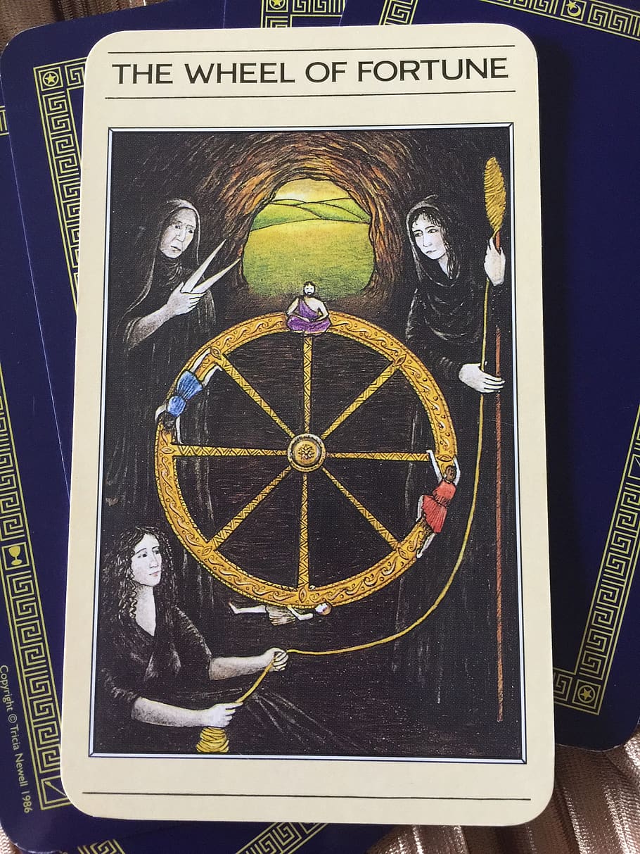 tarot, cards, mystic, prediction, fantasy, symbol, wheel of fortune, close-up, representation, creativity