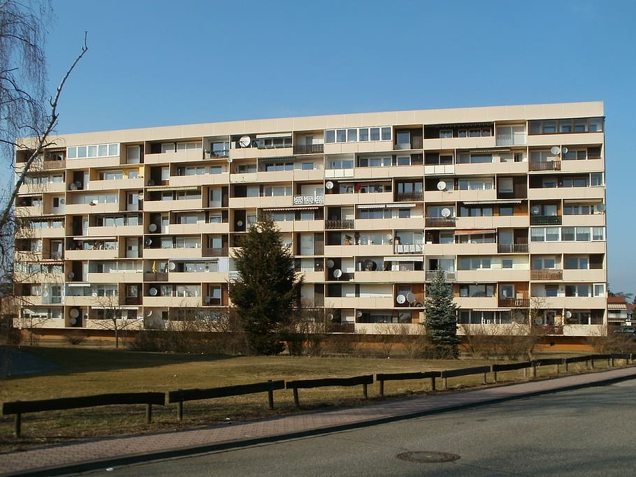 hardtstr, hockenheim, apartment building, flats, functional, building, balconies, architecture, apartment, building Exterior