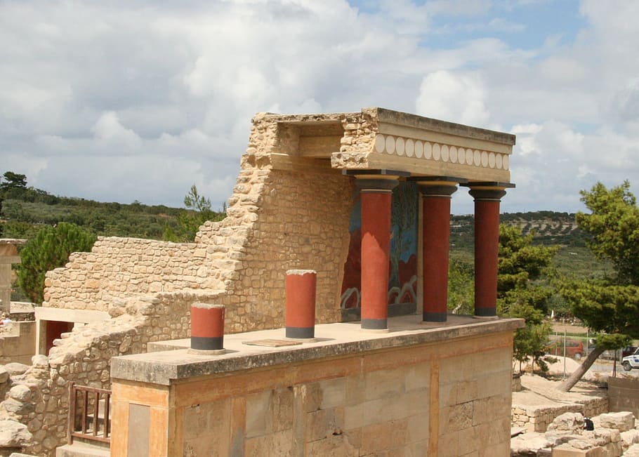 knossos, crete, greece, arsitektur, Tempat terkenal, sejarah, budaya, asia, candi - Bangunan, kuno